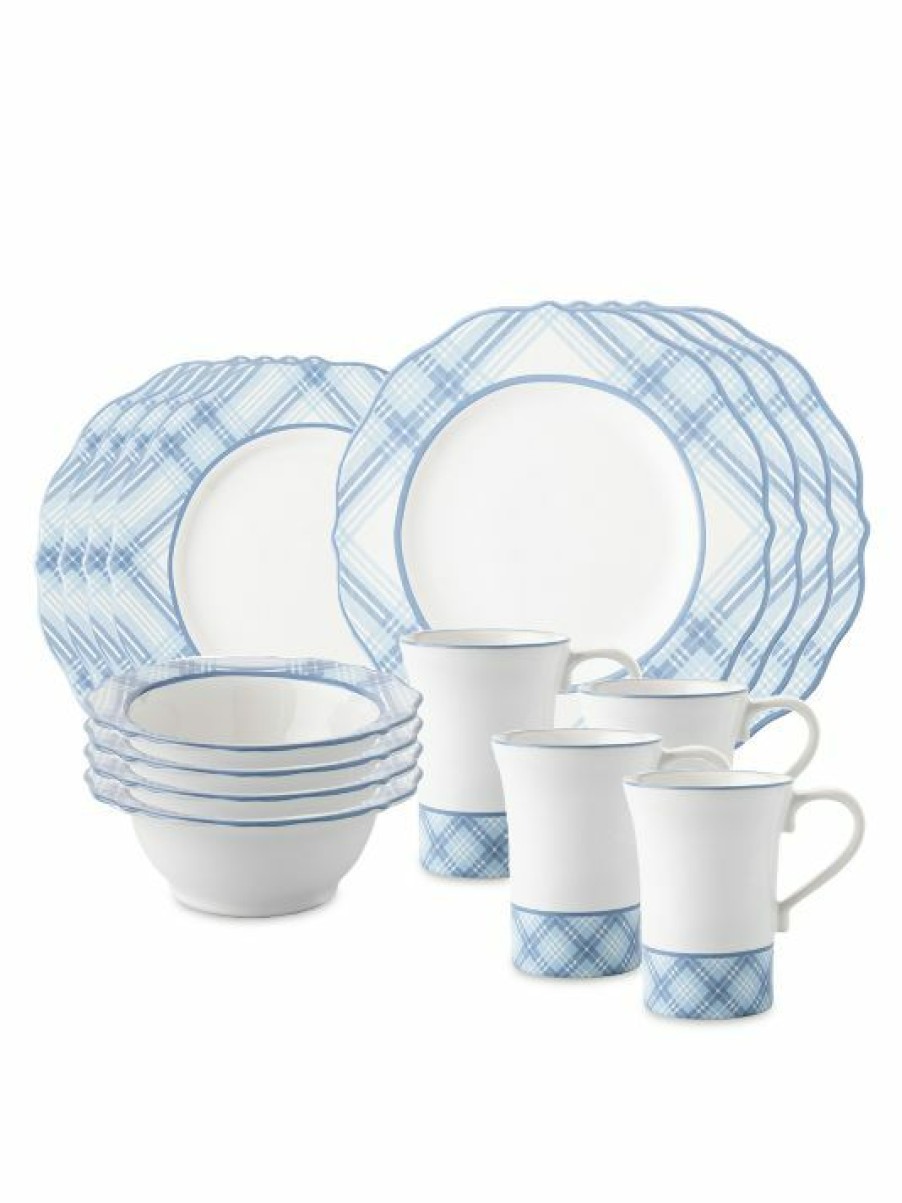 Dining & Entertaining Juliska | Juliska 16-Piece Tartan Chambray Set