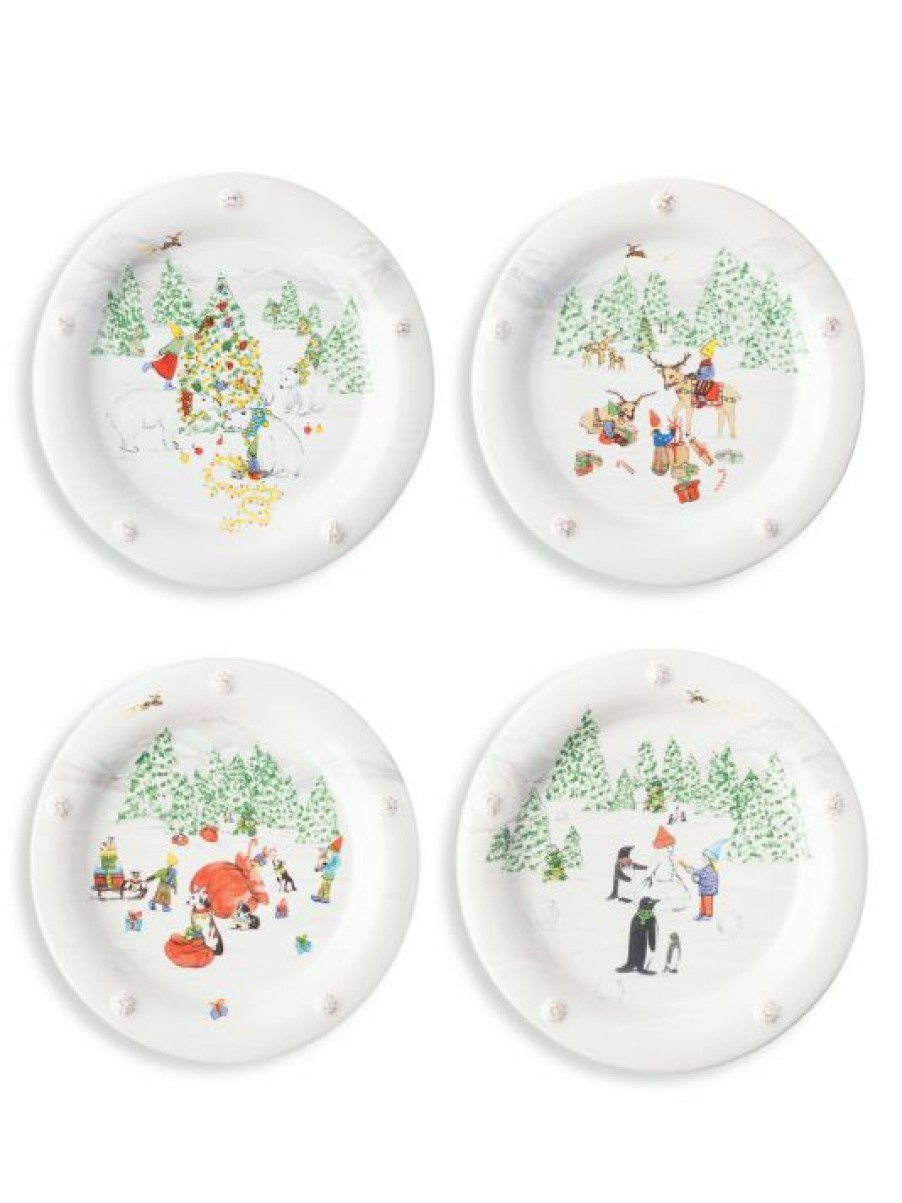 Dining & Entertaining Juliska | Juliska Berry & Thread North Pole 4-Piece Cocktail Plate Set