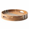 Dining & Entertaining Juliska | Juliska Stonewood Stripe Acacia Wood Round Tray