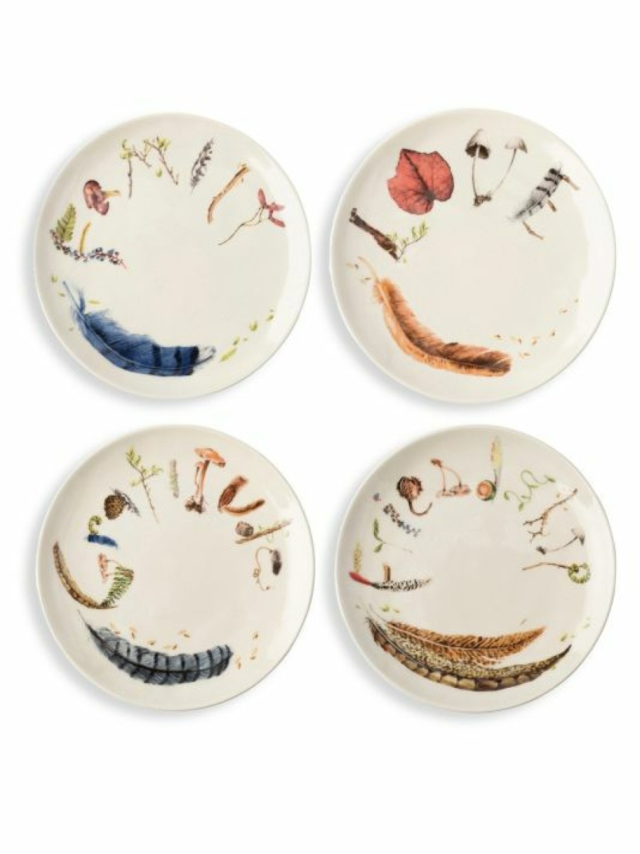 Holiday Juliska | Juliska Forest Walk Set Of Four Sentiments Tidbits Plates