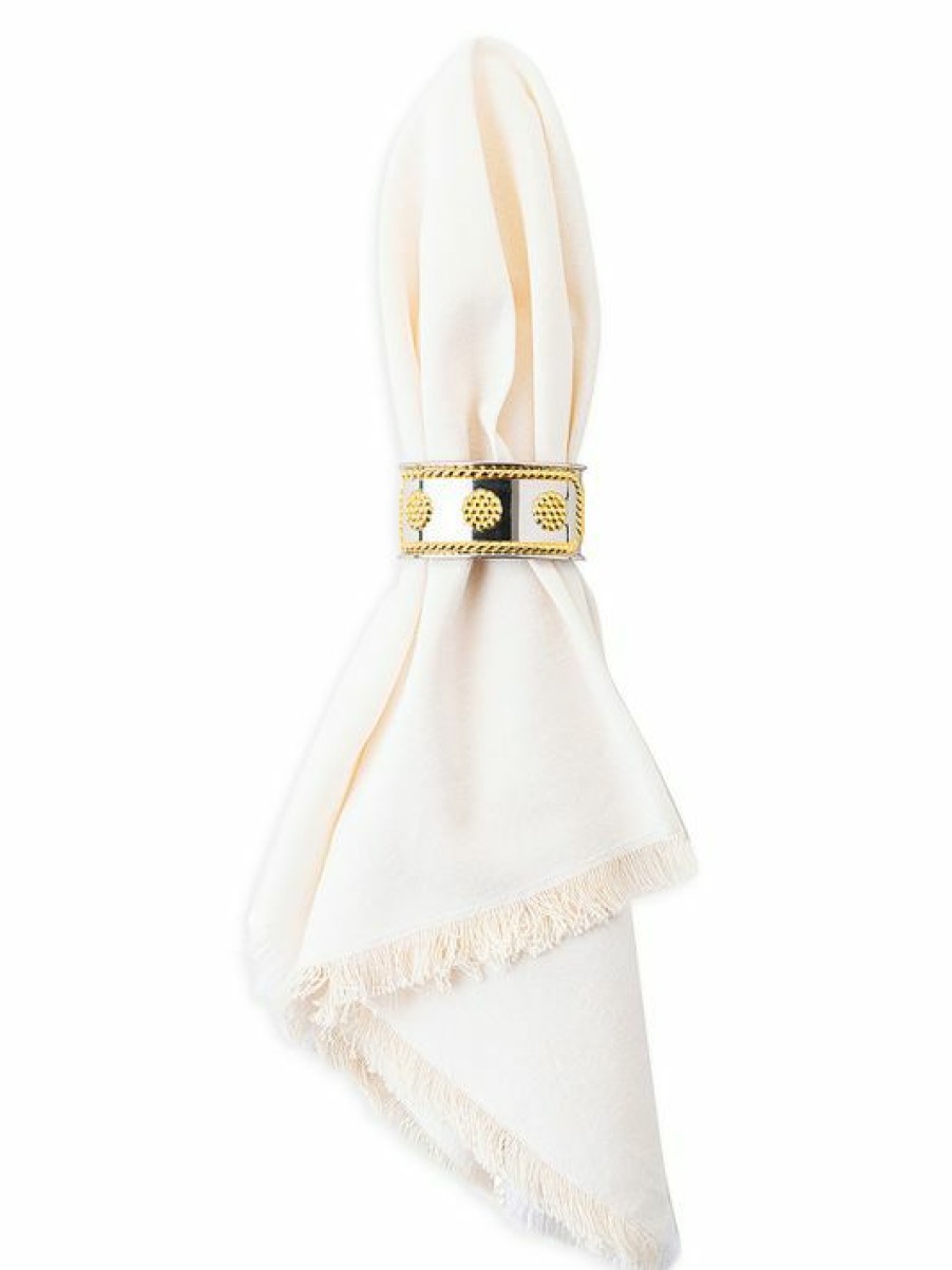 Dining & Entertaining Juliska | Juliska Berry & Thread Gold & Silver Napkin Rings