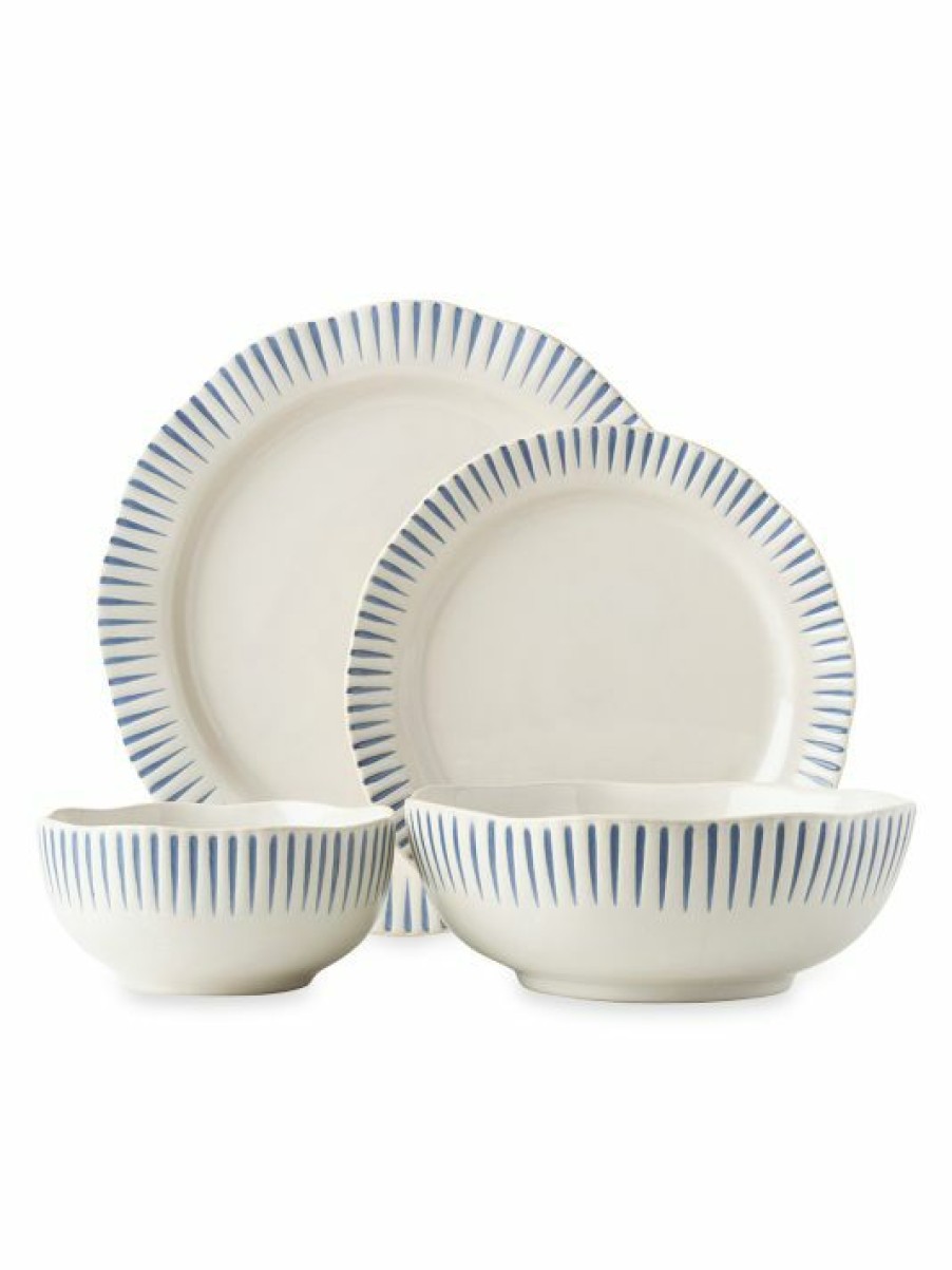 Dining & Entertaining Juliska | Juliska Sitio Stripe Indigo 4-Piece Place Setting