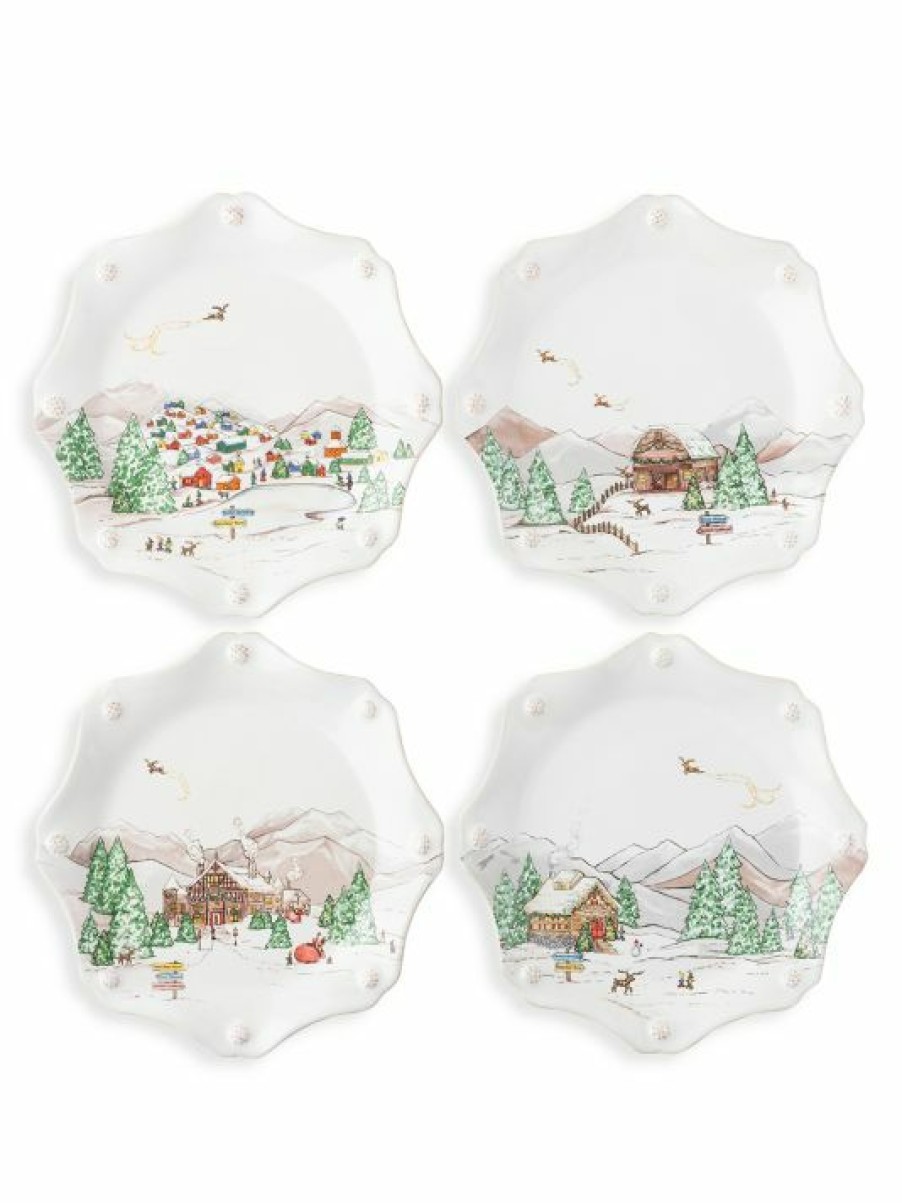 Holiday Juliska | Juliska Berry & Thread North Pole 4-Piece Dessert & Salad Plate Set