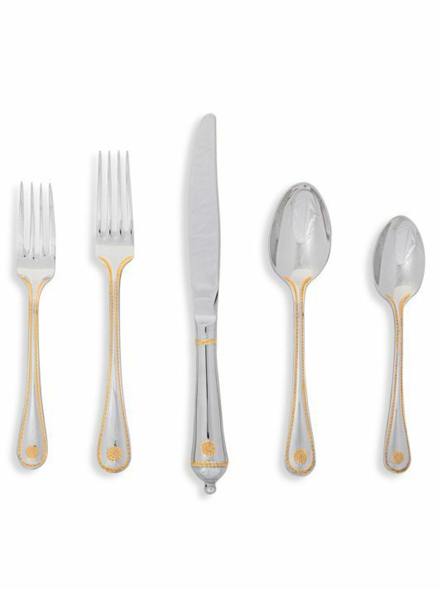 Dining & Entertaining Juliska | Juliska Berry & Thread 5-Piece Polished Gold Accents Flatware Set