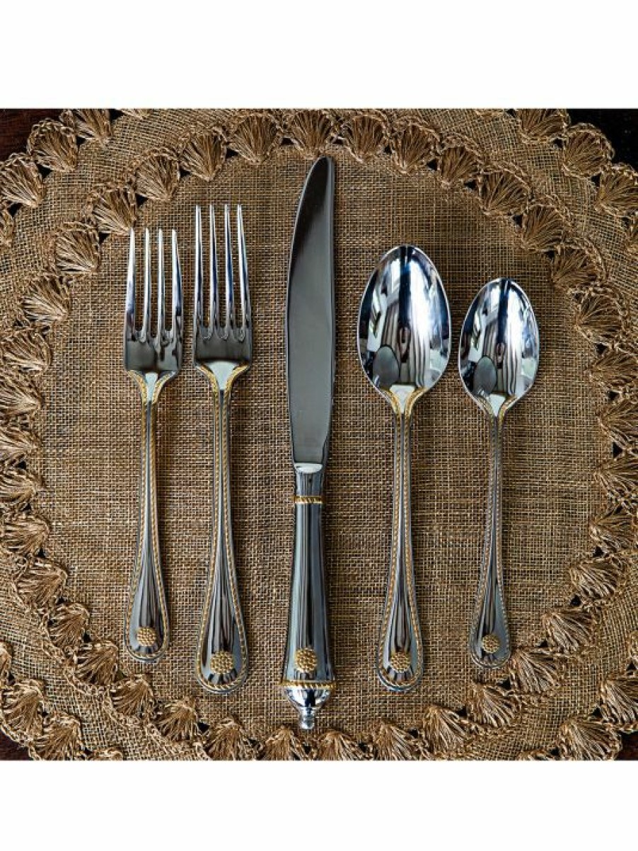 Dining & Entertaining Juliska | Juliska Berry & Thread 5-Piece Polished Gold Accents Flatware Set