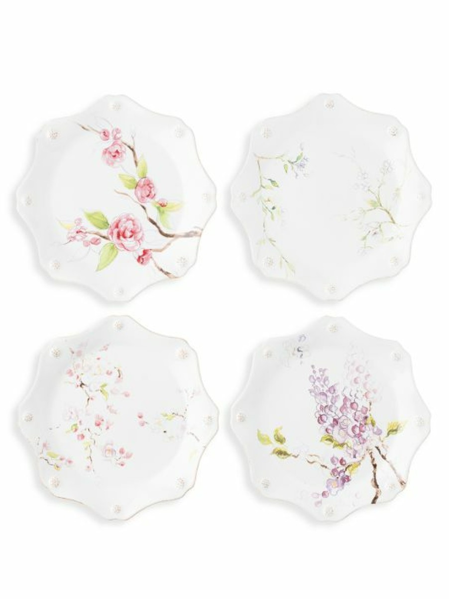 Dining & Entertaining Juliska | Juliska Berry & Thread Floral Sketch 4-Piece Dessert/Salad Plate Set