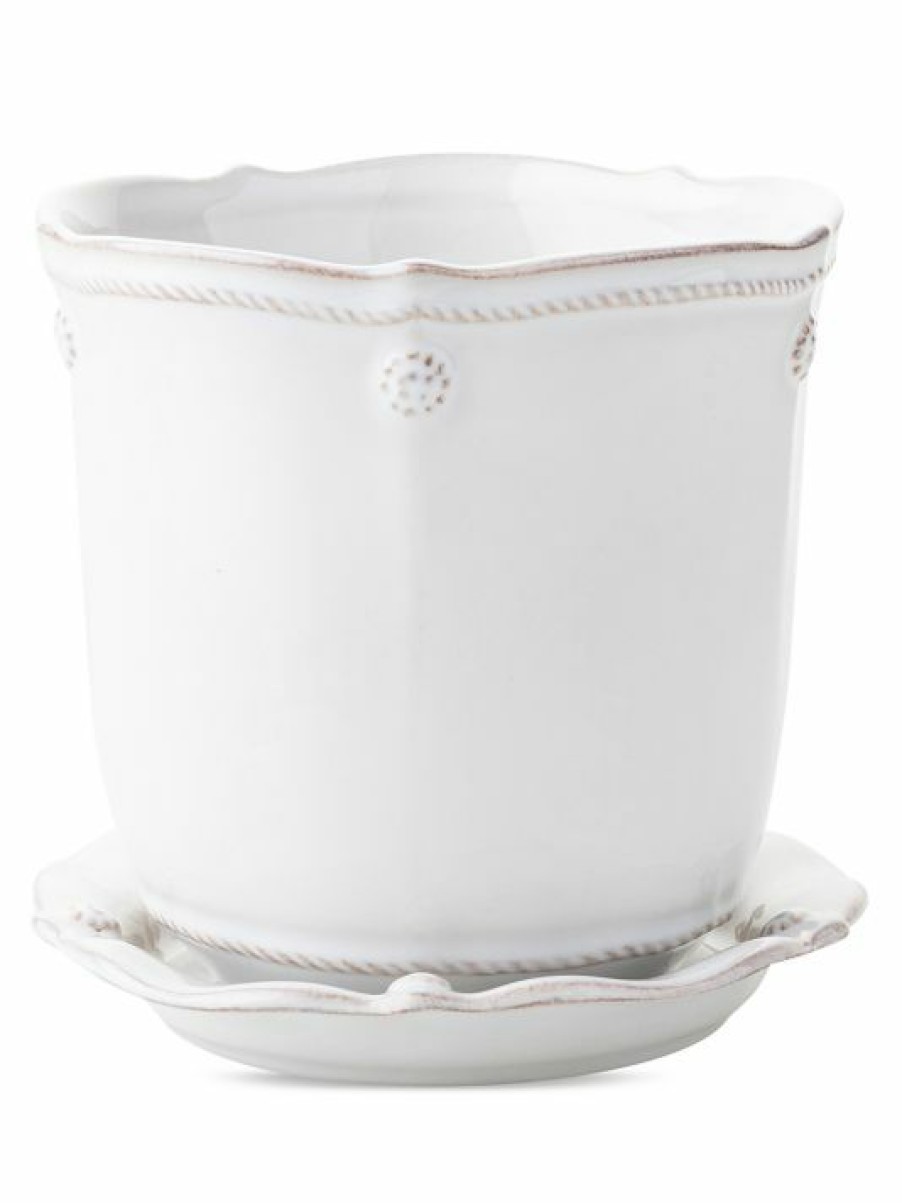 Home Decor Juliska | Juliska Berry & Thread Whitewash 2-Piece Planter & Saucer Set